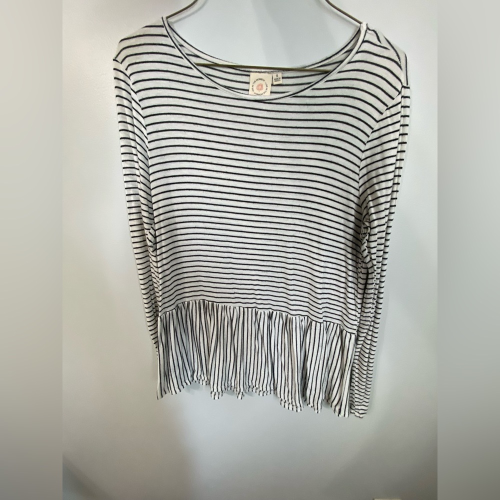 Live in the Moment Black and White Striped Shirt